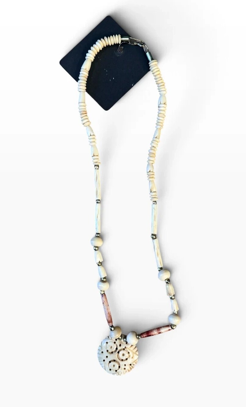 Beige Bone Necklace